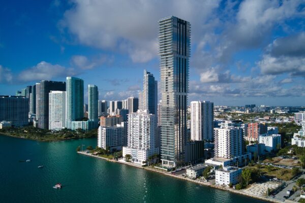 Scenic view of the Miami Edgewater skyline in Miami, Florida